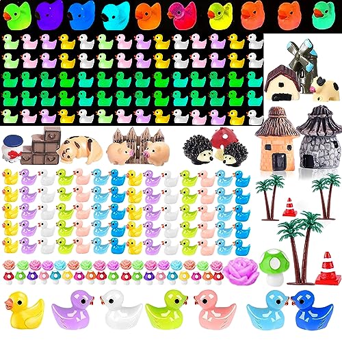 CHAKANLX 200 Pieces Fairy Garden Accessories, Mini Resin Ducks, Fairy Garden Kit, Miniature Figurines, Micro Landscape Ornaments Kit - color: 200 Fairy Garden Accessories, Mini Resin Duck