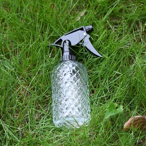 Glass Handheld Spray Bottle - 12oz Refillable Bottle - color: Clear