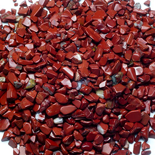 Cherry Tree Collection 1/2 lb Polished Red Jasper Gemstone Chips | Natural Stone Pieces for Jewelry Making, Resin Crafts, Plants, Succulents, Aquariums, Meditation, Chakra Décor and Displays. - color: Red Jasper