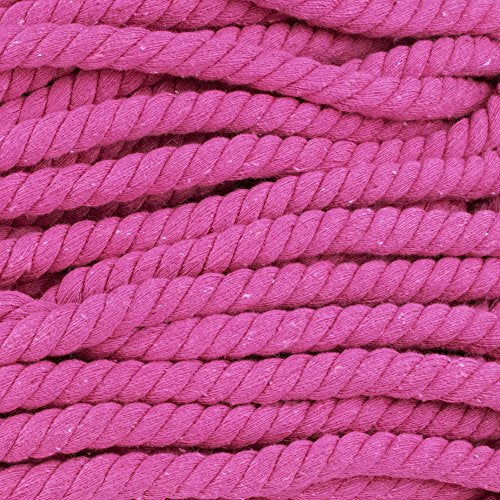 Natural Twisted Cotton Rope - Soft But Strong - Assorted Colors - 1/2 Inch Diameter (Rose Red, 10 Feet) - color: Rose Red, size: 10ft