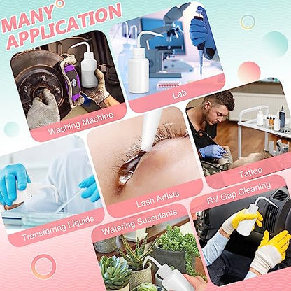 Valchoose Professional 2PCS 150ML Lash Water Bottle Squeezer, 5.1oz Tattoo Wash Bottle No Need to Squeeze Hard, Easy to Carry Plastic Wash Bottle for Eyelashes, Cleaning(Translucent White) (Pack of 2) - color: White, size: 2x150ml (Pack of 2)