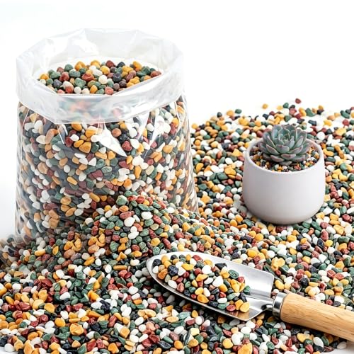 CJGQ 45lb Aquarium Gravel for Plants, 1/4Inch Fish Tank Gravel for Succulent Cactus and Bonsai, Decorative River Rocks Pebbles for Gardening, Flower Pots, Landscaping,Terrarium - color: Mixed Pebble, size: 45 lb (1/4 in)