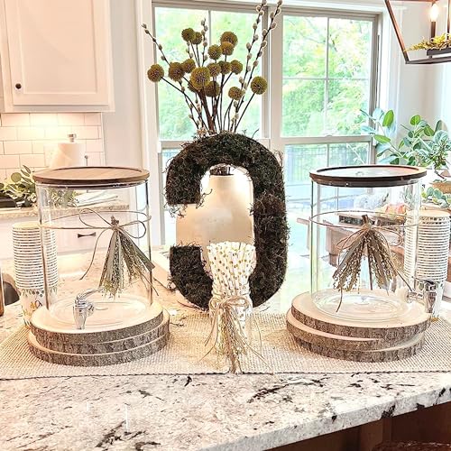 Sancodee 8 Pcs Large Unfinished Wood Slices, 12-13 Inches Wood Slabs for Centerpieces Natural Wooden Circle, DIY Wood Centerpieces for Tables Wedding Party Door Sign Decor - size: 12" - 13"