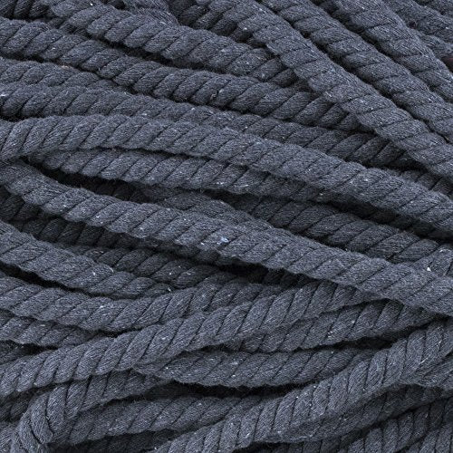 Natural Twisted Cotton Rope - Soft But Strong - Assorted Colors - 1/2 Inch Diameter (Dark Gray, 10 Feet) - color: Dark Gray, size: 10ft