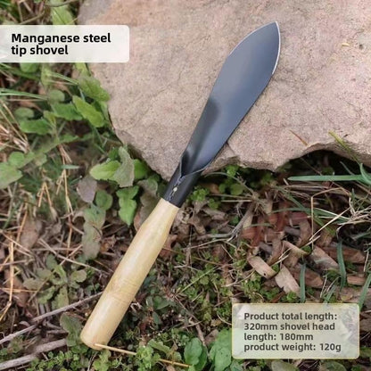 Mini Garden Tool Set 3 Piece, Iron Succulent Tools with Wooden Handles, Hand Trowel Transplant Shovel and Rake Kit for Planting, Repotting, Weeding, Indoor Outdoor Gardening