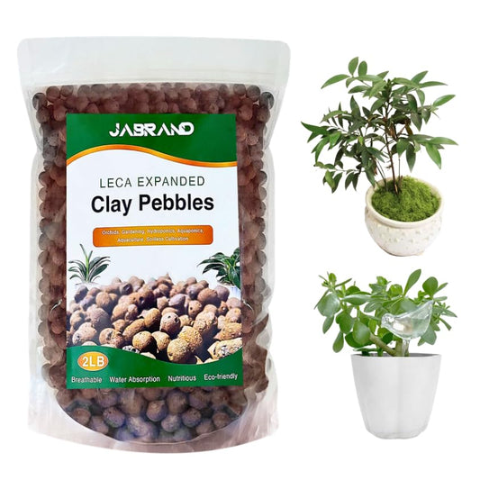 Jabrand All-in-One Plant Care Kit – LECA Clay Pebbles, Artificial Moss & Self-Watering Globes for Hydroponics, Orchids, Indoor & Outdoor Garden Plants