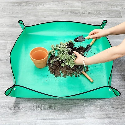 PE Plant Regeneration Mat Waterproof Portable Transplanting Mat with Snap Corners for Indoor Succulent Potting, Garden Use, 50 * 50cm - size: 50*50cm