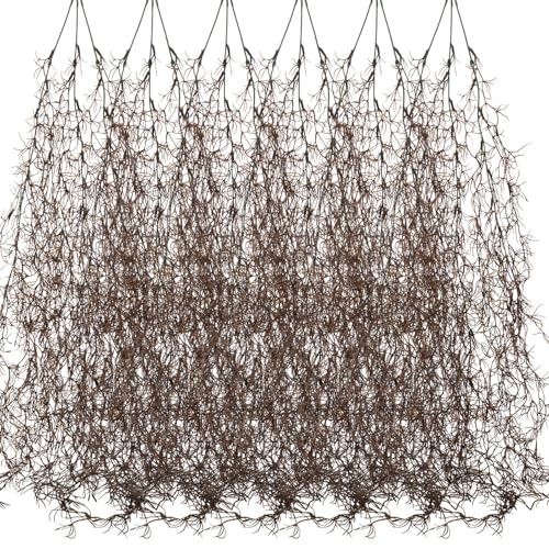 Giegxin Spanish Moss 41'' Fake Hanging Succulents Faux Moss Artificial Succulent Plants Vines Hanging Plants Swamp Decoration Potted Artificial Garland(Dark Brown,6 Pack) - color: Dark Brown