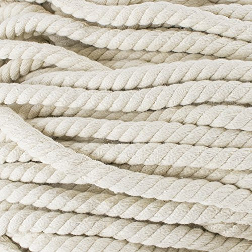 Natural Twisted Cotton Rope - Soft But Strong - Assorted Colors - 1/2 Inch Diameter (Rice Red, 10 Feet) - color: Rice White, size: 10ft