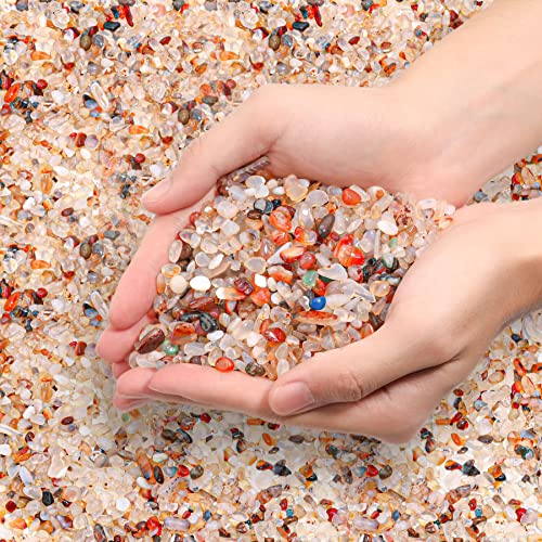 T4U Crystal Rocks for Aquarium, Carnelian Chips Pebbles for Plants 1 lb - color: #5 - Carnelian, size: 1 LB