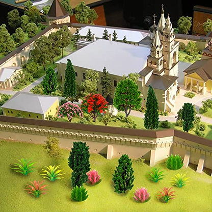 60Pcs Model Trees Mixed Miniature Plants Model Train Scenery for Handcrafts