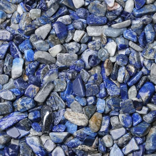 LAIDANLA Lapis Lazuli Crushed Stone Crystal Chips Bulk Natural Gemstones Healing Reiki Crystals Mini Quartz Vase Filler Aquarium Gravel 100g - color: Lapis Lazuli, size: 0.22 Pound-（0.2"-0.28"）
