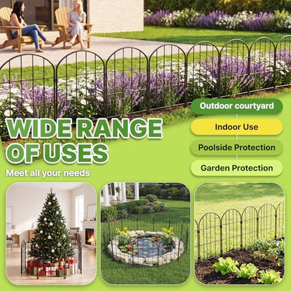 Decorative Garden Fence No Dig Fencing 10 Pack, 11ft (L) x 24in (H) Rustproof Metal Wire Panel Border Animal Barrier,Apply to Dog Fencing Outdoor for The Yard - size: 11 ft (L) x 24 in (H)