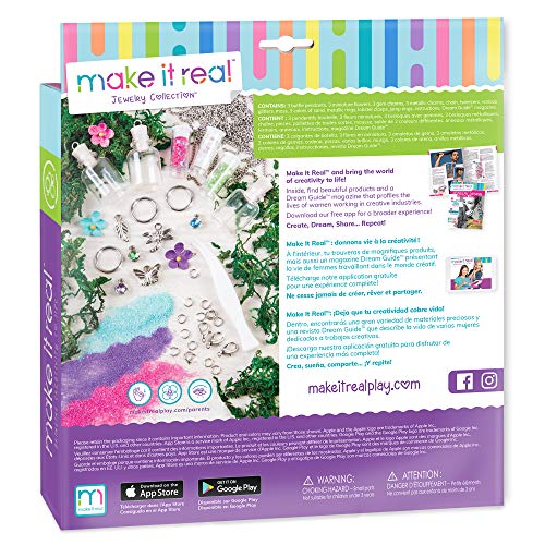 Make It Real – DIY Terrarium Jewelry. Terrarium Bottle Pendant Making Kit for Girls. Arts and Crafts Kit to Design and Create Beautiful Terrarium Pendants with Flowers, Gems, and Charms