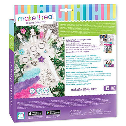 Make It Real – DIY Terrarium Jewelry. Terrarium Bottle Pendant Making Kit for Girls. Arts and Crafts Kit to Design and Create Beautiful Terrarium Pendants with Flowers, Gems, and Charms
