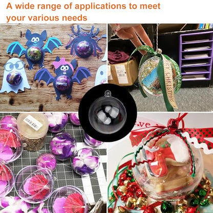 120 Pcs 3.15 Inch Clear Acrylic Fillable Balls, Christmas DIY Fillable Ornaments Balls, Acrylic Ornaments Ball for Christmas, Holidays, Weddings, Parties, and Home Decor - size: 120 Pcs 3.15 Inch Fillable Balls