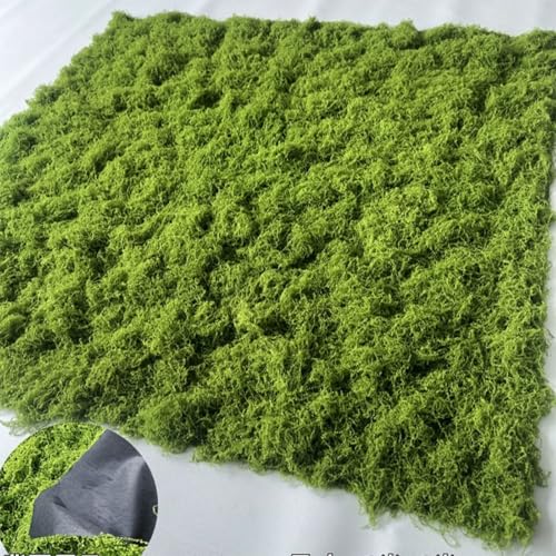 Artificial Moss Mat 1m x 1m, Realistic Green Fake Moss with Natural Texture, Soft & Flexible Decorative Moss for Mini Landscapes, Bonsai, Terrariums, DIY Crafts and Home Decoration (Light Colors) - color: Light Colors