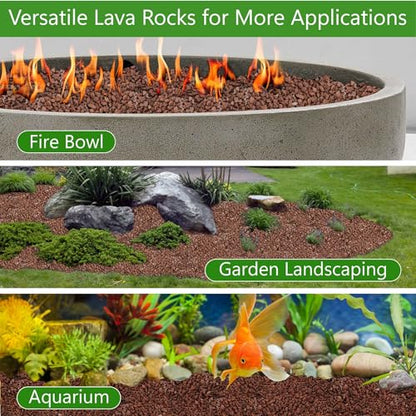 NUPICK 6lb Red Lava Rocks for Plants, Succulent Potting Soil Amendments - color: Red, size: 6 Lb