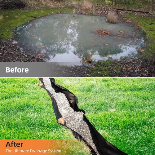 GAOMON Geotextile Landscape, 6ft x 50ft & 6oz Geotextile Fabric, PP Drainage 350N Tensile Strength & 440N Load Capacity, for Driveway & Road Stabilizationr, Erosion Control, French Drains - size: 6FT*50FT-6.0OZ