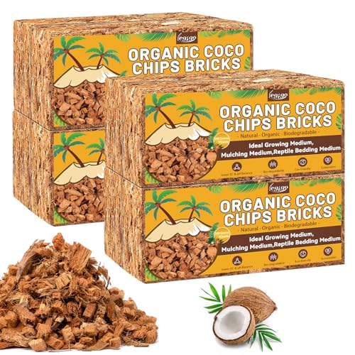 Legigo 8 Pack Coco Chips for Plants- 8.8lb Organic Coconut Husk Potting Mix - size: 8 Pack