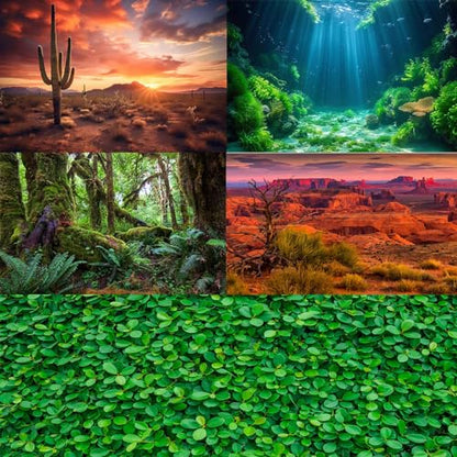 Under The Sea Aquarium Background Underwater Aquatic Plants Fish Tank Background Tropical Fish Rock with Moss Terrarium Background Undersea Green Grass with Sunbeams Terrarium Background 24x12in - color: Green Grey, size: 24(W)x12(H)inches/ 60(W)*30cm(H)