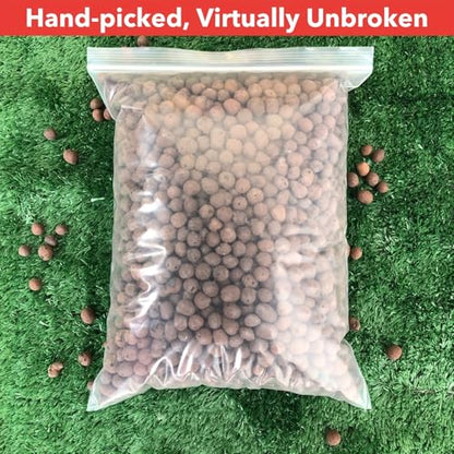 1Lbs Leca Expanded Clay Pebbles, 8-16mm Expanded Clay Aggregate, Natural Clay Pebbles for Hydroponic & Aquaponics Growing, Orchid Potting Mix, Hydroponics Supplies for Indoor Garden Plants