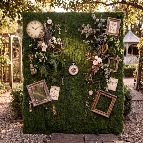 Zeyune 4 Pcs Artificial Moss Mat Roll for Wonderland Party Decoration Waterproof Fake Moss Table Runner for Craft Enchanted Forest Fairy Decor Holiday Garden Wedding Birthday (39 x 39 Inch,Green) - color: Green, size: 39 x 39 Inch