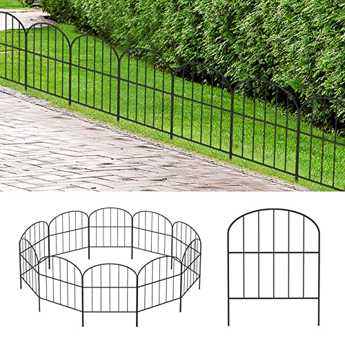 Decorative Garden Fence 29ft (L) x 16.5in (H) Fencing Dog Animal Barrier | Small Rustproof Metal Wire Panel Border, Flower Plant Edging for Yard Backyard Outdoor, Arched - size: 29' (L)