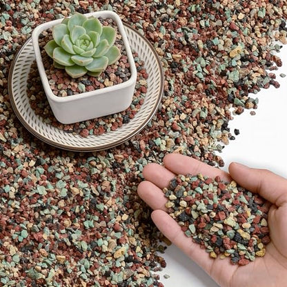18lb Mix Lava Rocks for Plants 3/8" Horticultural Pumice for Plants, Succulent Cactus Soil Potting Mix - Horticultural Sand Aquarium Gravel Drainage Rocks for Potted Plant, Bonsai Soil, Top Dressing - size: 3/8 Inch