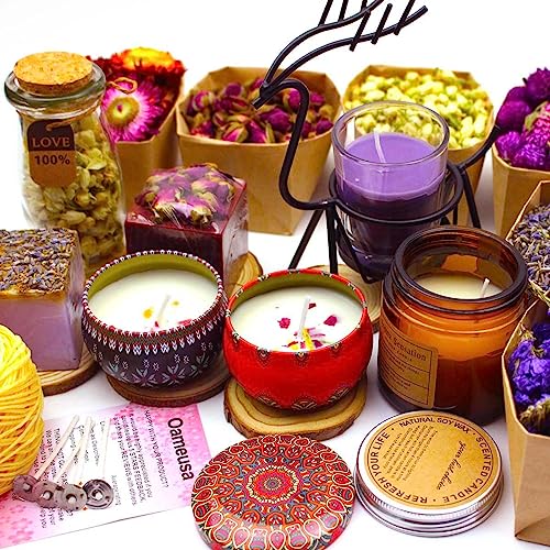 30Bags Natural Dried Flowers, DIY Soap,Bath Bomb,Candle,Aromatherapy Oil,Cake,Resin Jewelry Making,Bath,Nail -Lavender,Don't Forget Me,Rose,Jasmine - color: Stylec 30 Bags*0.3oz