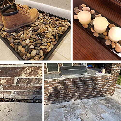 Pebbles for Plants 3 lb Natural Garden Decorative Stone Outdoor Aquariums Gravel 1-1.5 Inches - size: 3LB, style: Colour