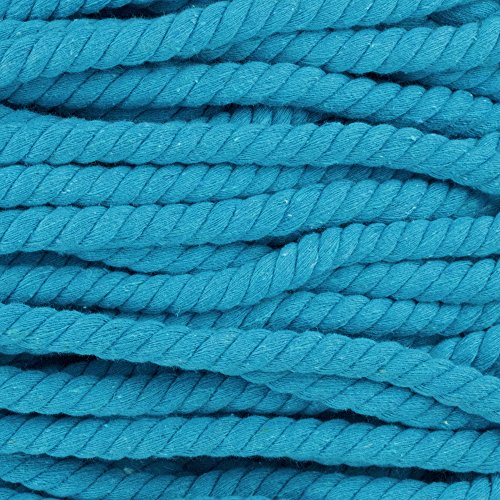 Natural Twisted Cotton Rope - Soft But Strong - Assorted Colors - 1/2 Inch Diameter (Cyan, 10 Feet) - color: Cyan, size: 10ft