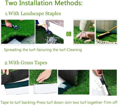 Petgrow Artificial Grass Turf 9FTX100FT- Realistic & Thick Synthetic Fake Grass Mat for Outdoor Garden Landscape Pet Dog Grass Rug Faux Turf - size: 9 FT x 100 FT (900 Square FT)