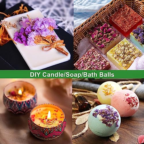 9 Bags Set Dried Flowers - Candle Making Soap Making DIY Candel Natural Flowers-,Lily,Don't Forget Me,Lavender,Mint Leaf,Rose Petal, Red Rose,Globe Amaranth,Chrysanthemum. - color: Stylea 9 Bags*0.3oz