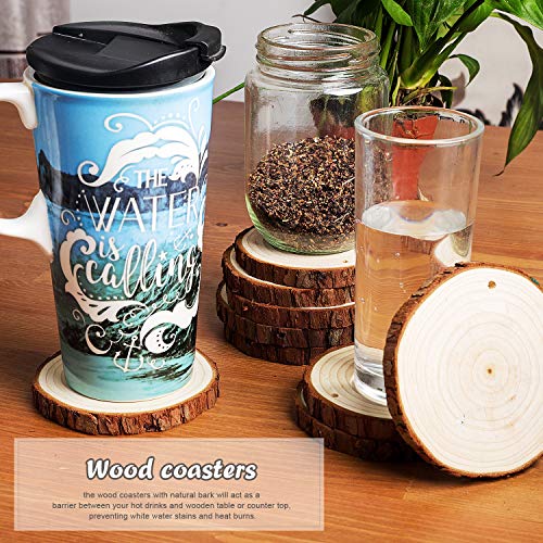 Natural Wood Slices - 30 Pcs 3.1-3.5 inches Craft Unfinished Wood kit Predrilled with Hole Wooden Circles for Arts Wood Slices Christmas Ornaments DIY Crafts - size: 30pcs(3.1"-3.5")
