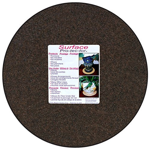 CWP MA-1400 Synthetic Fabric Plant Mat, 14-Inch, Charcoal/Walnut Brown (Packaging label may vary) - size: 1'2" (Round)
