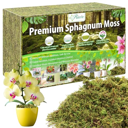 Riare 2.8LB Premium Sphagnum Moss for Plants- 55QT Natural Dried Plant Moss - size: 55 QT(Appx.2.8lbs)