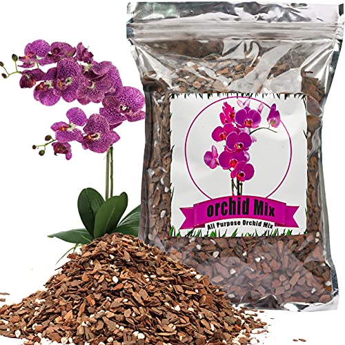 Orchid Potting Mix Orchid Bark, Mix Pine Bark and Perlite, Good Drainage and Water Retention (2 Quart) - size: 2 quart