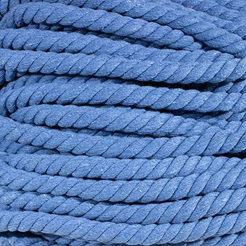 Natural Twisted Cotton Rope - Soft But Strong - Assorted Colors - 1/2 Inch Diameter (Light Blue, 10 Feet) - color: Light Blue, size: 10ft