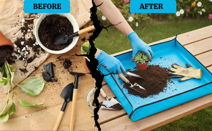 Buyohlic Repotting Mat for Indoor Plant Transplanting and Mess Control Waterproof Potting Mat, Square Planting Tray, Gardening Gifts for Plant Lovers