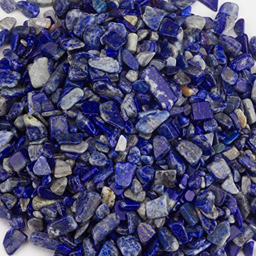 Cherry Tree Collection 1/2 lb Polished Lapis Gemstone Chips | Natural Stone Pieces for Jewelry Making, Resin Crafts, Plants, Succulents, Aquariums, Meditation, Chakra Décor and Displays. - color: Lapis