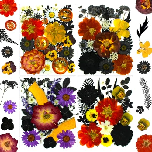 92 Pcs Dried Pressed Flowers Fruits for Resin Molds, Real Natural Bulk Dry Wildflowers Leaves Perfect for Epoxy, DIY Crafts, Nails, Soap Candles Jewelry Making, and Home Decor
