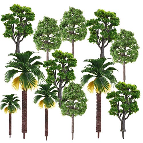 Model Trees, Miniature Trees, Rainforest Trees, Diorama Models Trees, Architecture Trees, Model Landscape Railroad Railways Train Scenery Scale Trees with No Stands 12 Set