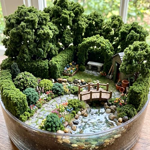 Tree Powder Model Green Plant Tufted for DIY Craft