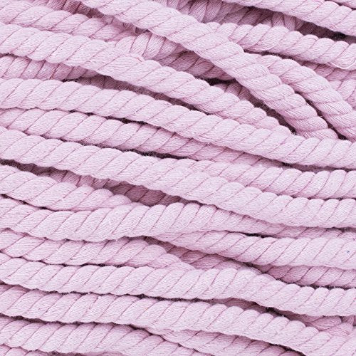 Natural Twisted Cotton Rope - Soft But Strong - Assorted Colors - 1/2 Inch Diameter (Pink, 10 Feet) - color: Pink, size: 10ft