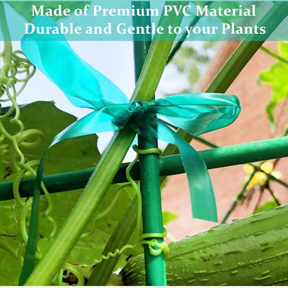 Garden Stretch Tie Tape 1" Wide 150 Feet Non-Sticky Reusable Stretchy Garden Plant Ties Thick Sturdy Stretchable Plant Tape Green Vinyl Stake Ribbon for Tomatoes, Grapes, Flowers and Trees - size: 1 inch x 1 Roll