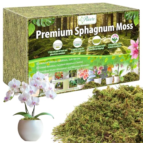 Riare 4.4LB Premium Sphagnum Moss for Plants- 80QT Natural Dried Plant Moss - size: 80 QT(Appx.4.4lbs)