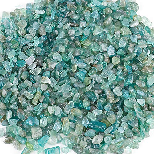 Cherry Tree Collection 1/2 lb Polished Apatite Gemstone Chips | Natural Stone Pieces for Jewelry Making, Resin Crafts, Plants, Succulents, Aquariums, Meditation, Chakra Décor and Displays. - color: Apatite