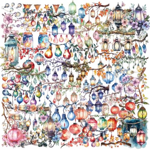 50PCS Watercolor String Light Stickers - style: String Light