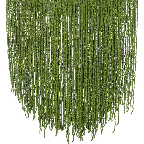 100 Pcs Hanging Moss Vines Faux Moss Garland for Decorating Artificial Amaranthus Hanging Flowers 63" Fake Mossy Rope for Crafts Wedding Arch Floral Arrangment Wall Hanging Mantle Green - color: Green
